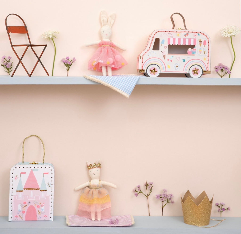 Castle & Princess Cat Mini Suitcase Doll